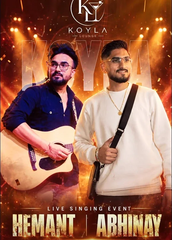 Poster: Live Singing Event at Koyla Lounge with Hemant and Abhinay